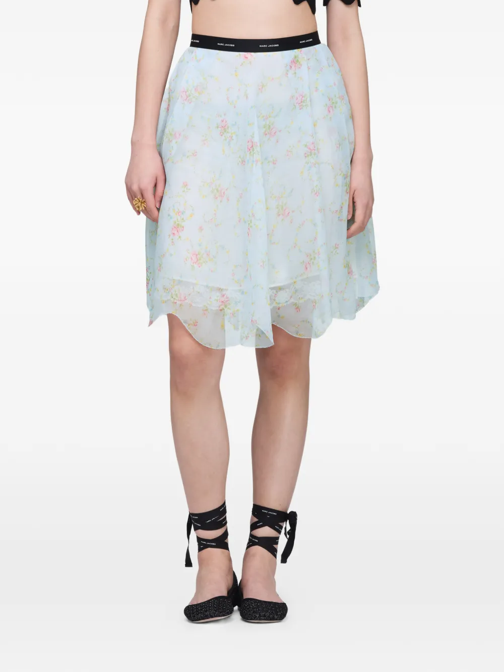  Marc Jacobs Falda Midi De Gasa - Azul 