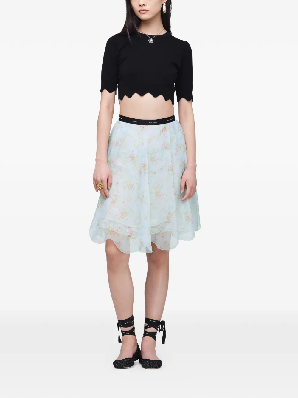  Marc Jacobs Falda Midi De Gasa - Azul 