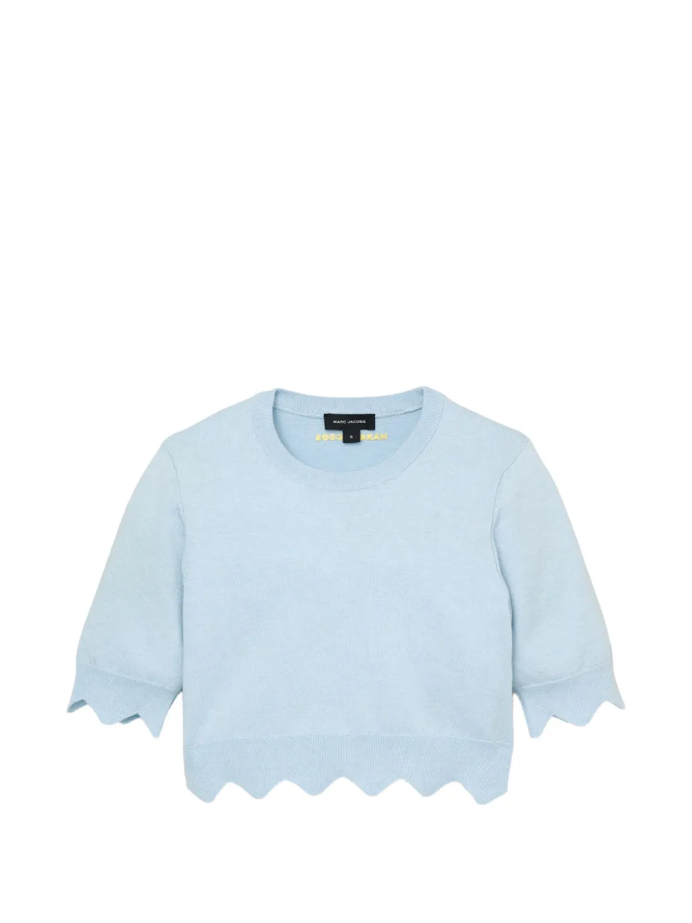 Marc Jacobs Daisy scalloped cropped sweater - Blau