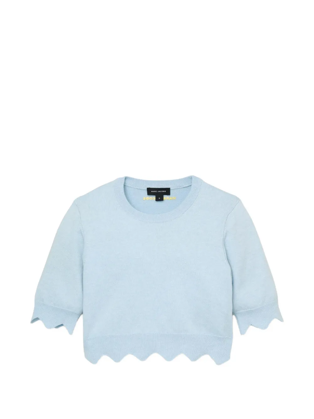 Marc Jacobs Daisy scalloped cropped sweater - Blau