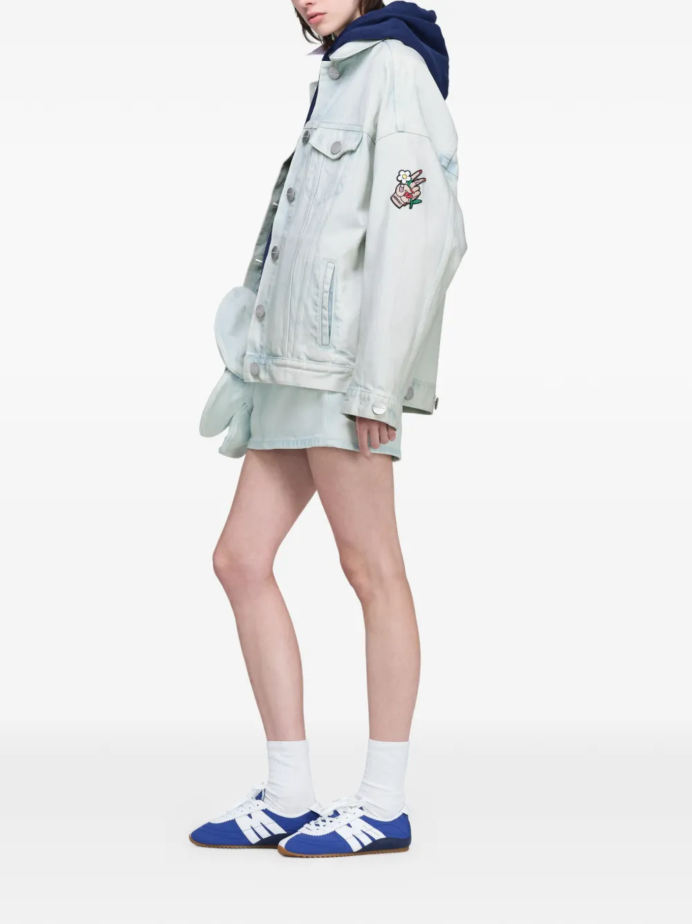 Marc Jacobs Spijkerjack met logopatch Blauw