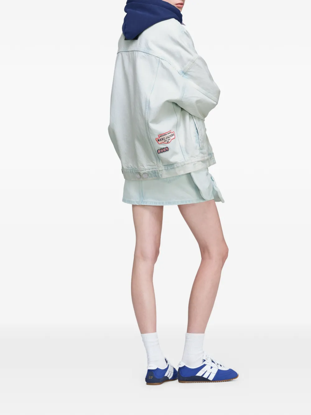 Marc Jacobs Spijkerjack met logopatch Blauw
