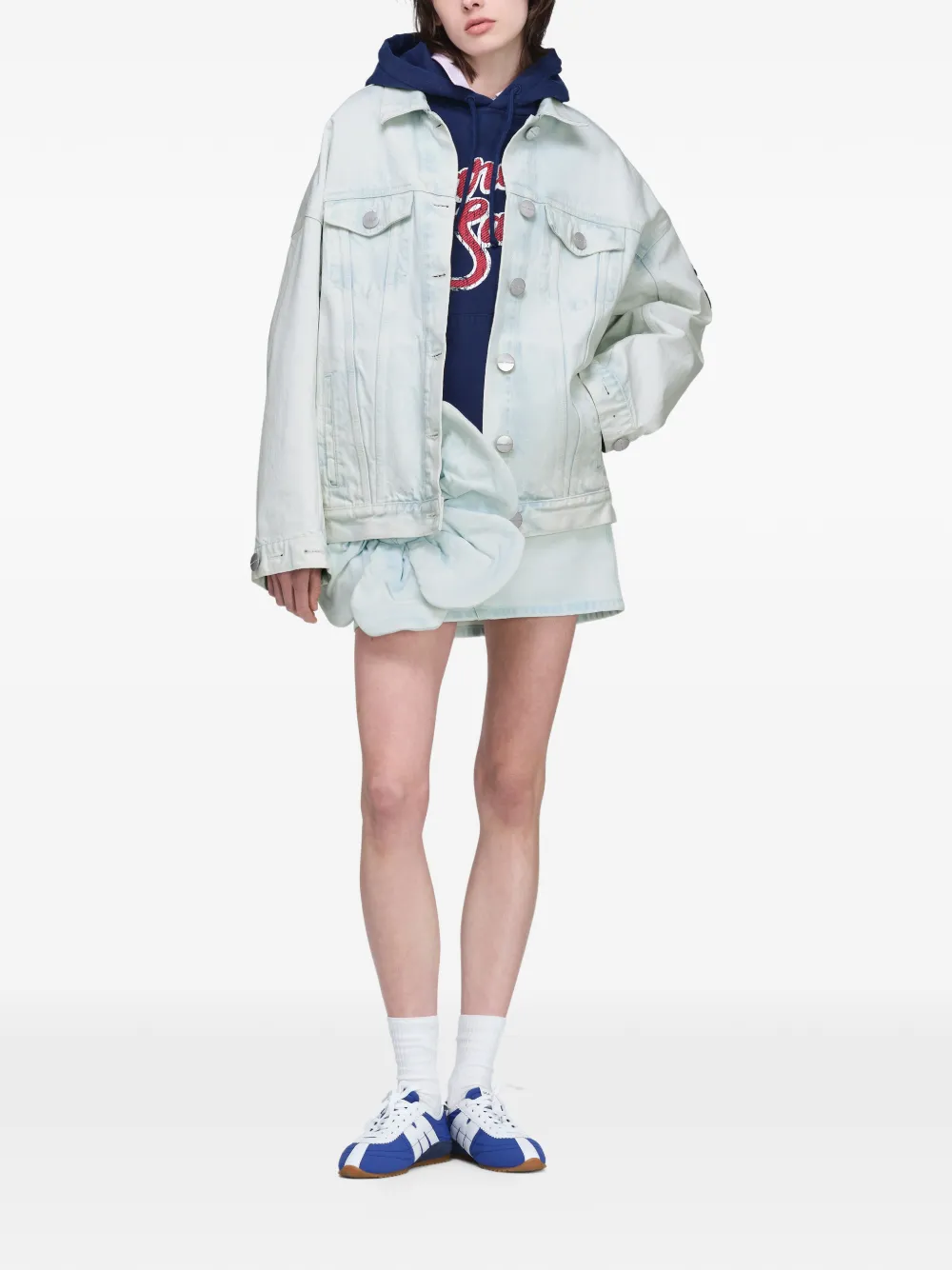 Marc Jacobs Spijkerjack met logopatch Blauw
