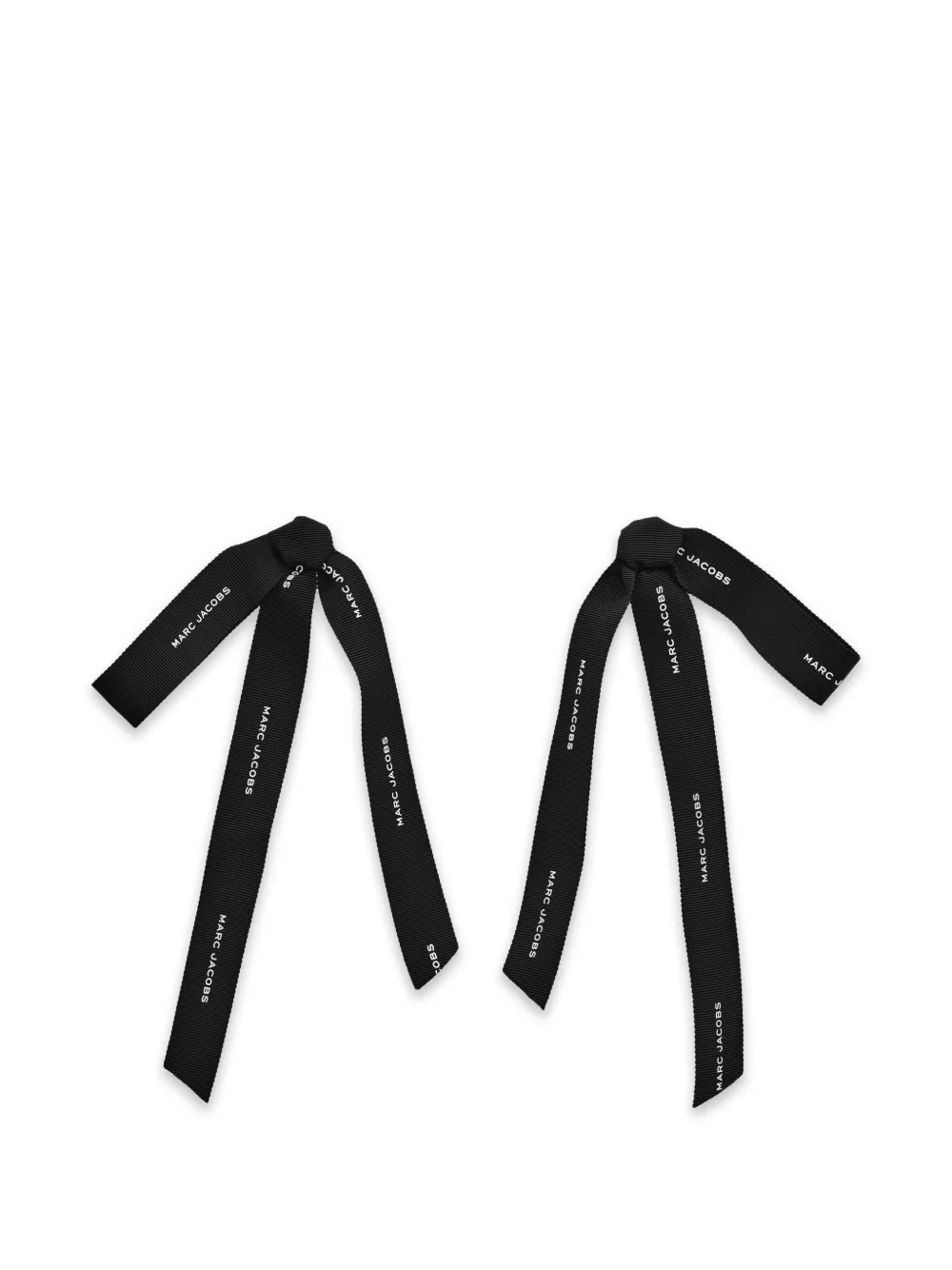 Marc Jacobs The Ribbon logo-print grosgrain earrings - Nero