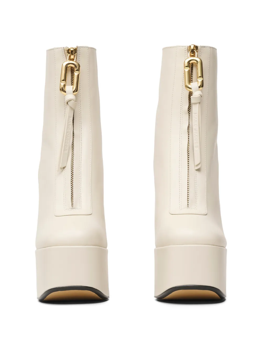 Marc Jacobs The Gigi front-zip ankle boots Beige