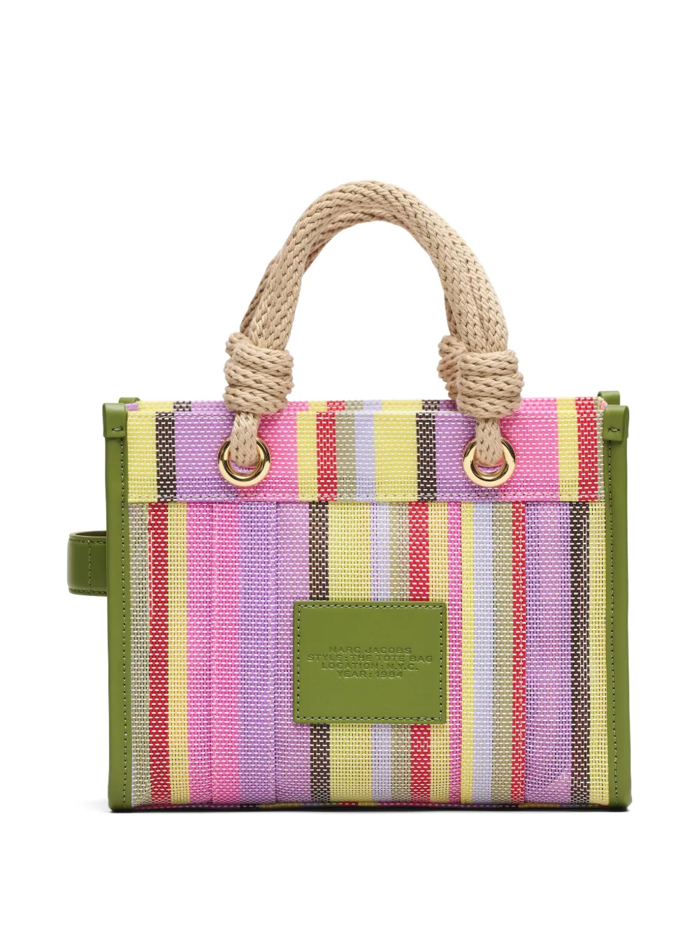 Marc Jacobs Kleine The Stripe mesh shopper Groen