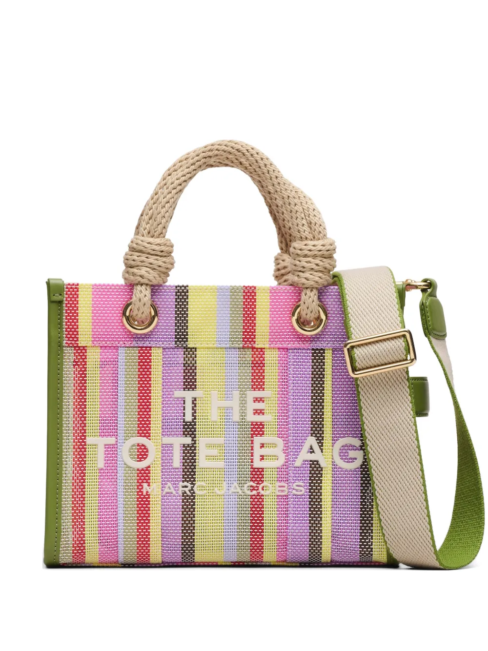 Marc Jacobs The Tote Bag striped mesh tote bag - Verde