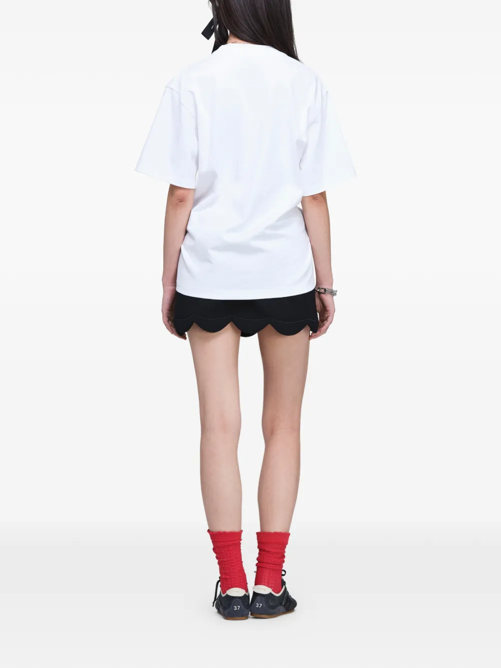 Marc Jacobs Pop J Marc gedrapeerd boxy T-shirt met logo Wit