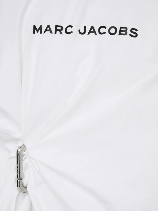 Marc Jacobs Pop J Marc Logo Drape Boxy Tee | White | FARFETCH