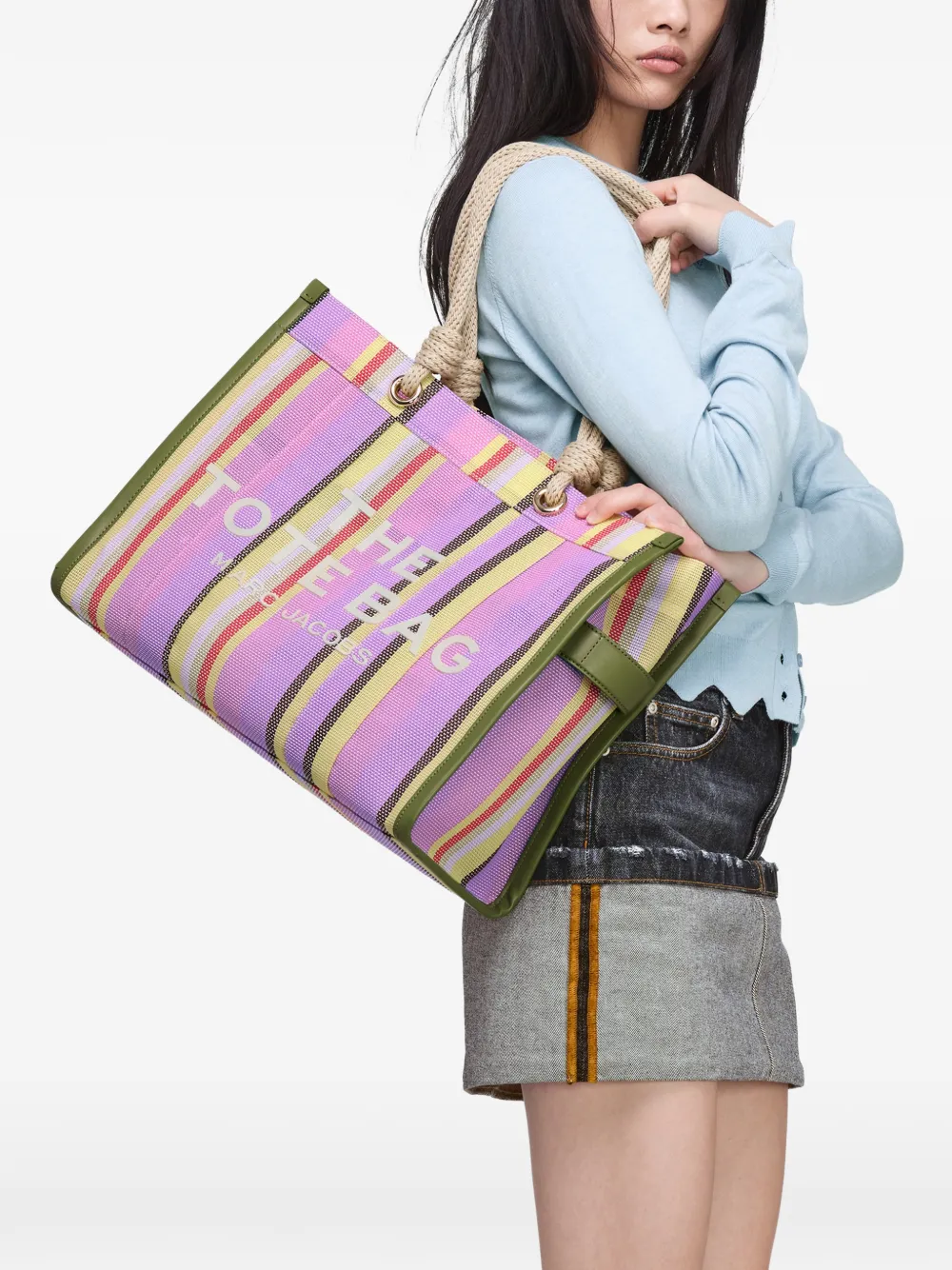 Marc Jacobs Grote The Stripe mesh shopper Paars