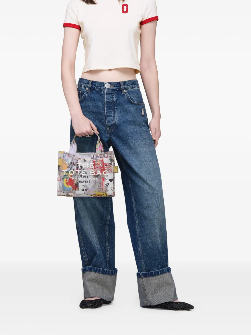 Marc Jacobs Kleine The Pop Americana canvas shopper Wit