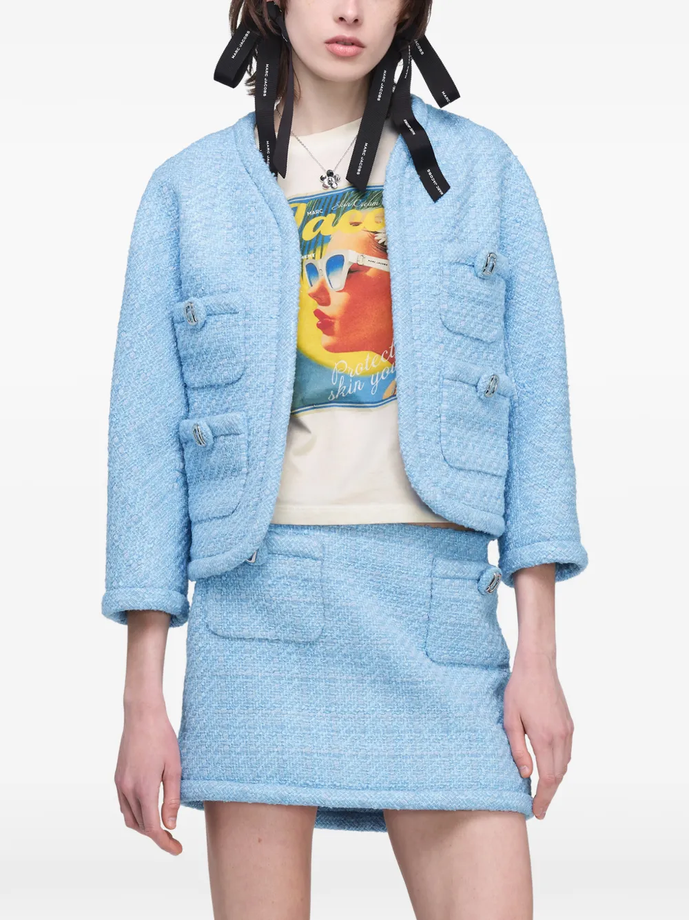 Marc Jacobs Pop J tweed jack Blauw