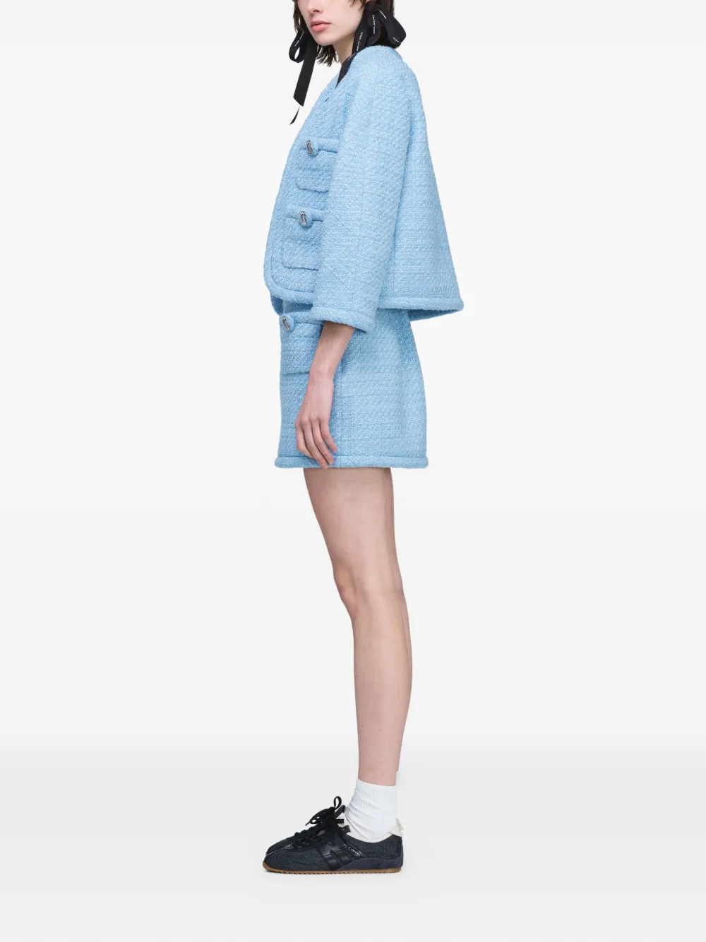 Marc Jacobs Pop J tweed jack Blauw
