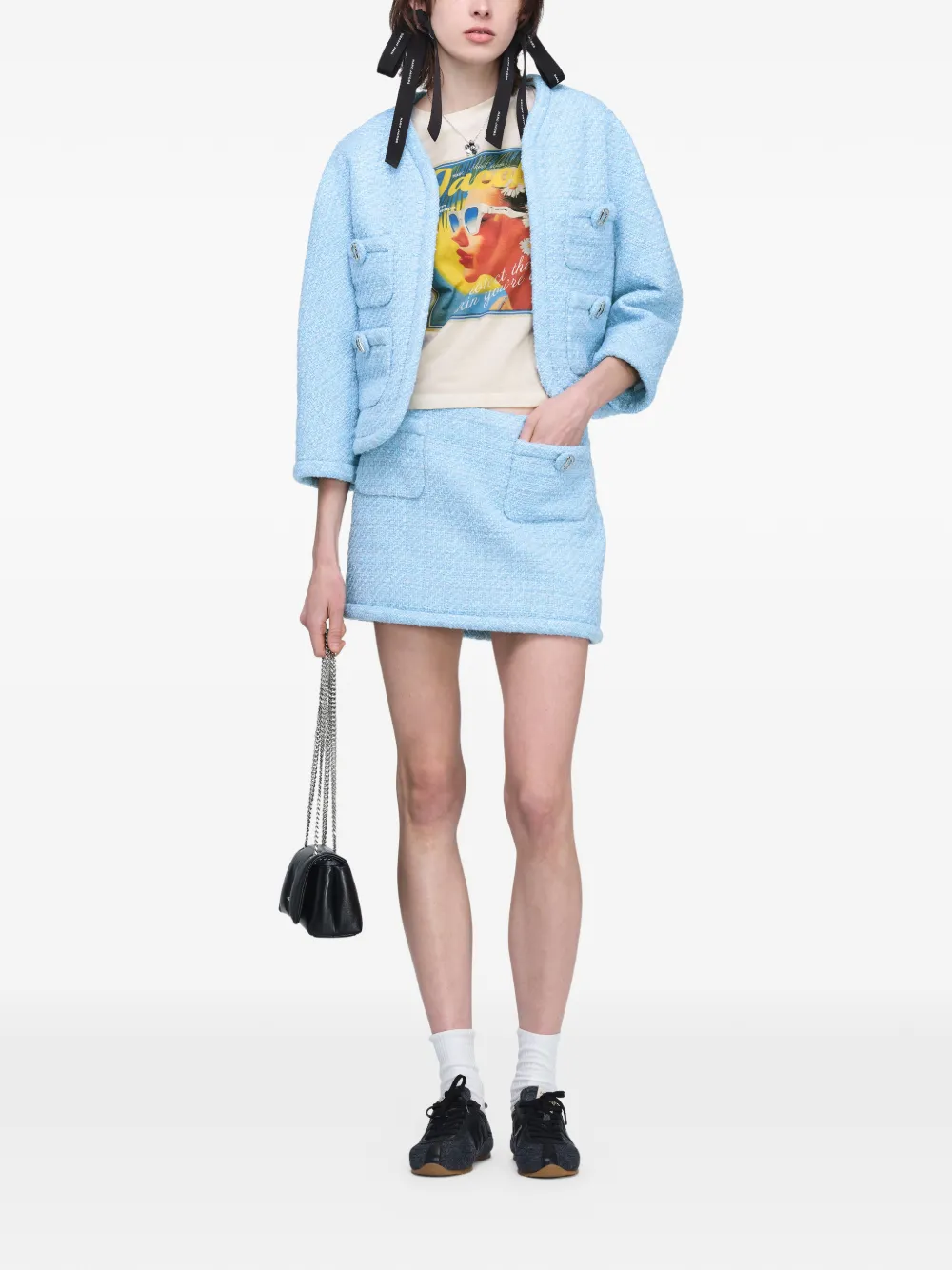 Marc Jacobs Pop J tweed jack Blauw