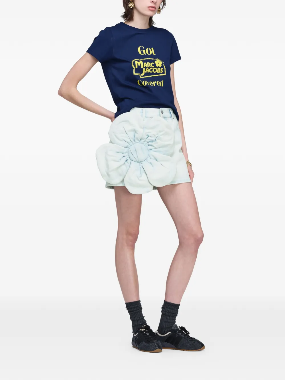 Marc Jacobs Denim rok met madeliefjesapplicatie Blauw