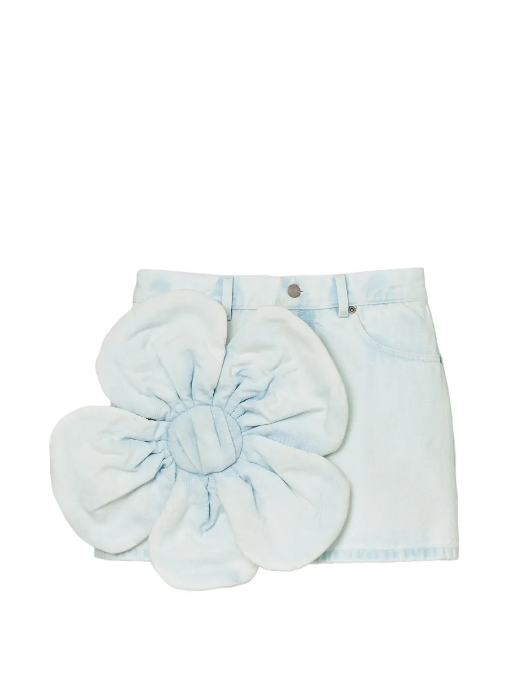 Marc Jacobs daisy-appliqué denim skirt - Blau
