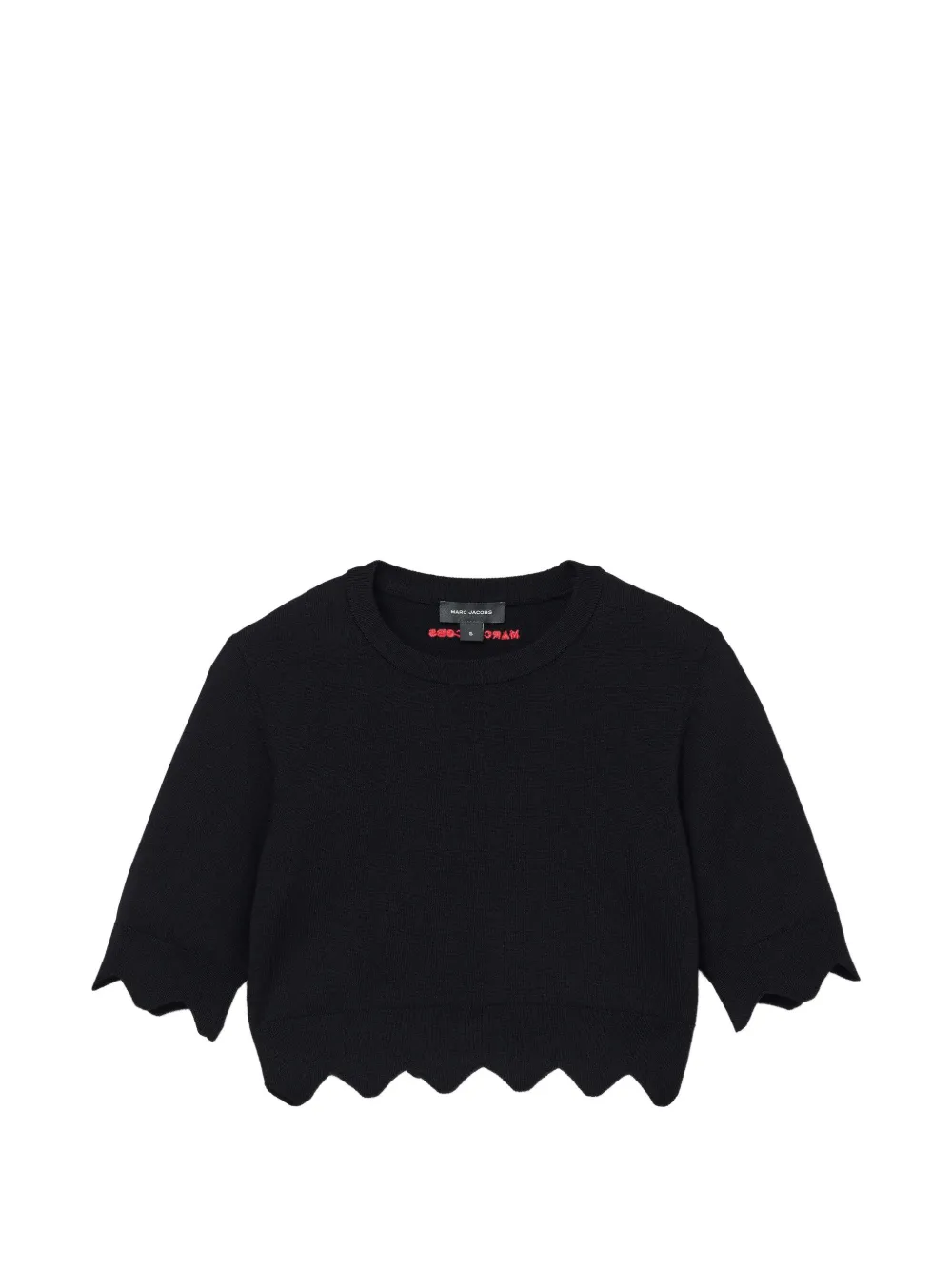 Marc Jacobs scalloped-edge cropped top - Nero