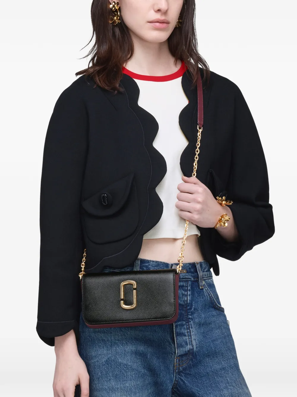 Marc Jacobs The Snapshot portemonnee met ketting Zwart
