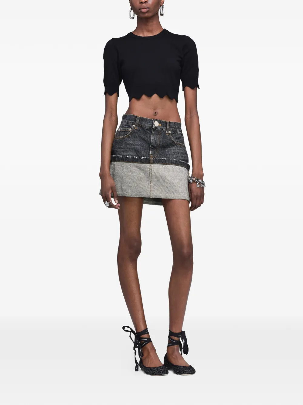 Marc Jacobs Mini-rok met cuffs Grijs