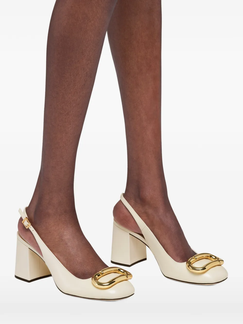 Marc Jacobs slingback square-toe pumps Beige