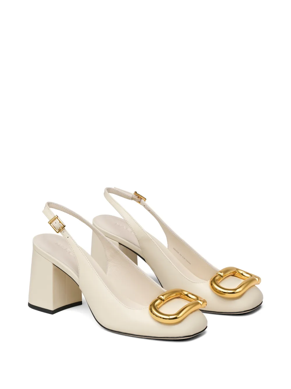 Marc Jacobs slingback square-toe pumps Beige
