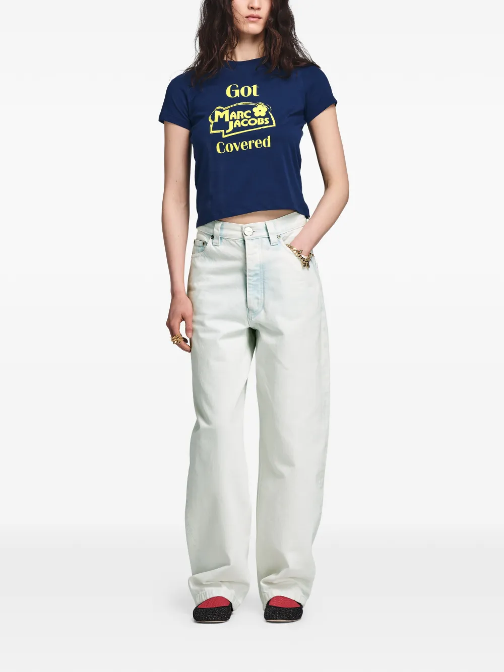  Marc Jacobs Camiseta De Algodón Con Logo Estampado - Azul 