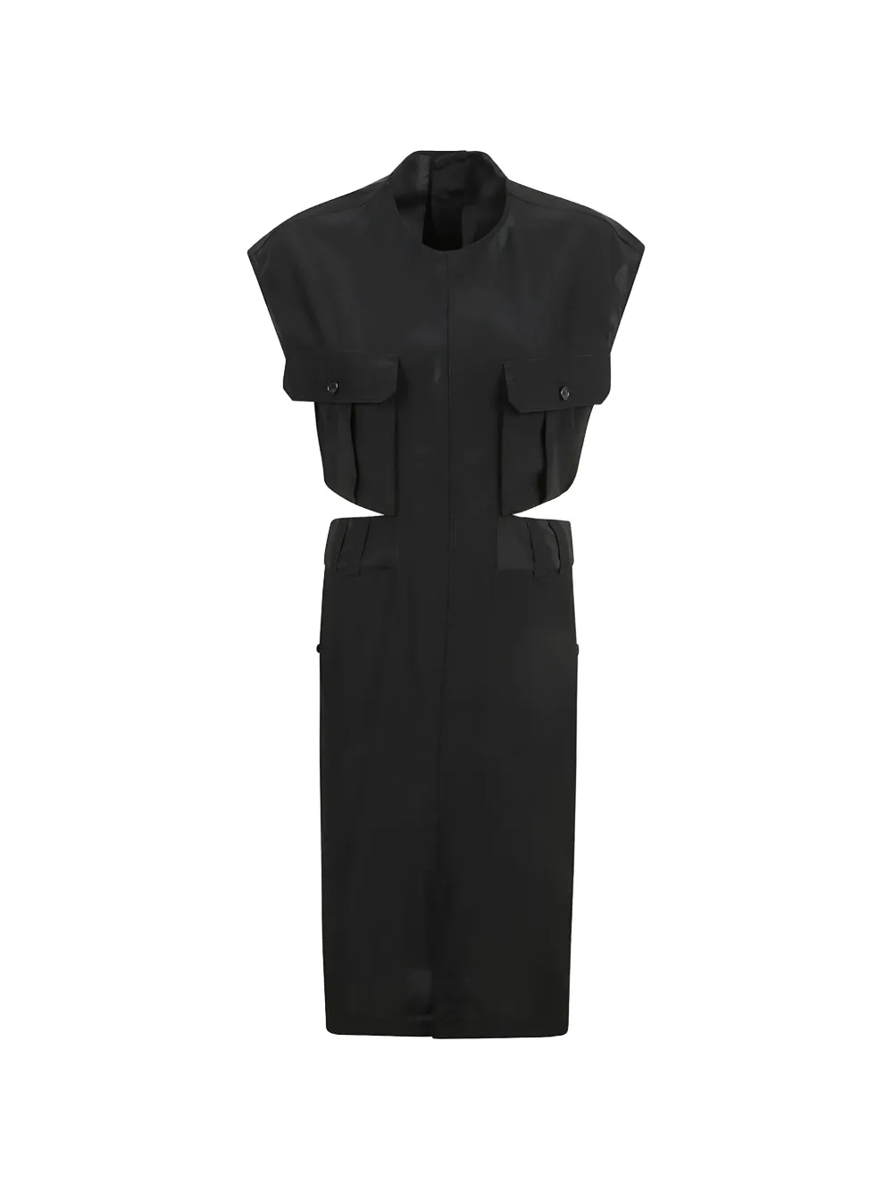 Saint Laurent front-pockets cut-out detail mini dress - Schwarz