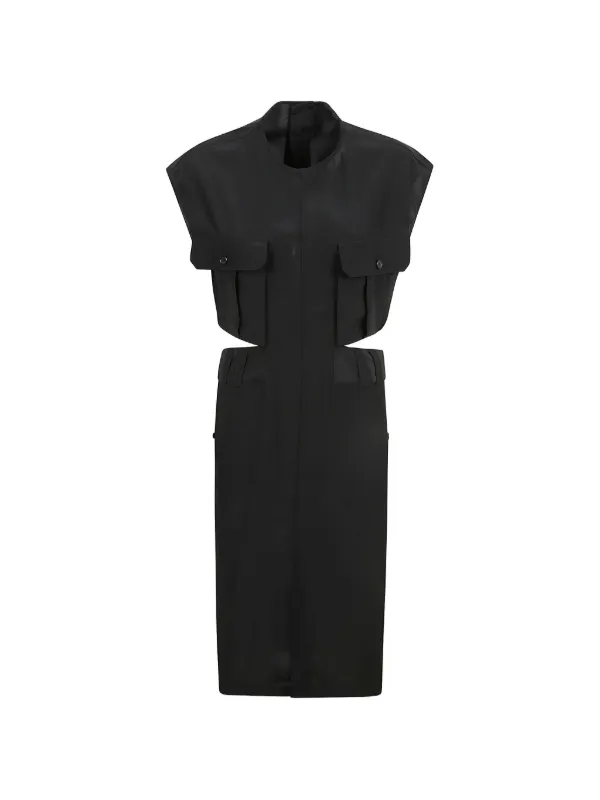 saint laurent cut out mini dress Cutout jersey mini dress - black