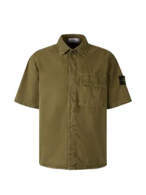 Stone Island flap-pocket logo-patch Shirt | Grey | FARFETCH SA
