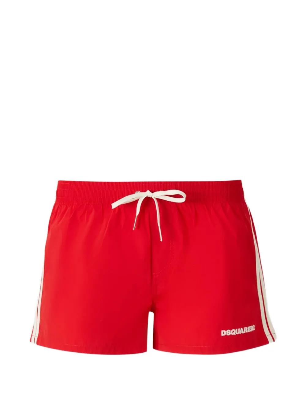 DSQUARED2 short leg design striped swim short - Rosso