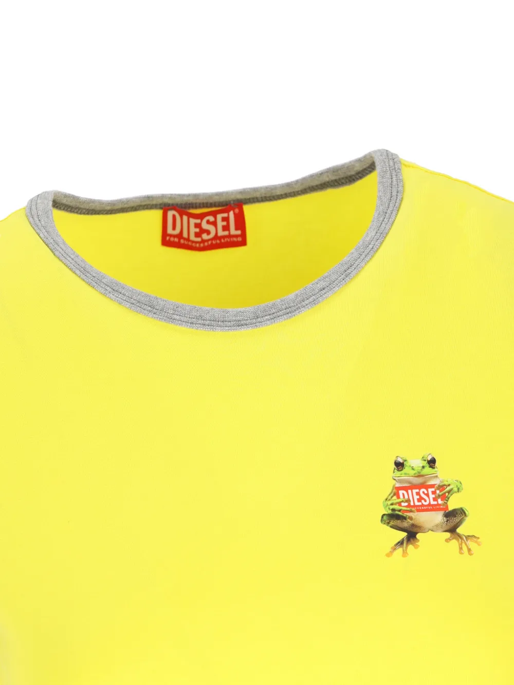 Diesel T-shirt met print en ronde hals Geel