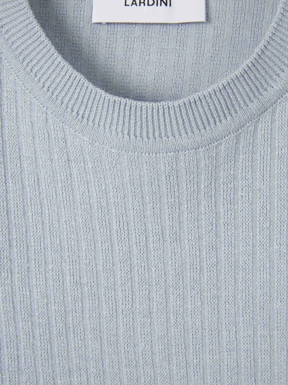 Lardini Ribgebreid T-shirt Blauw