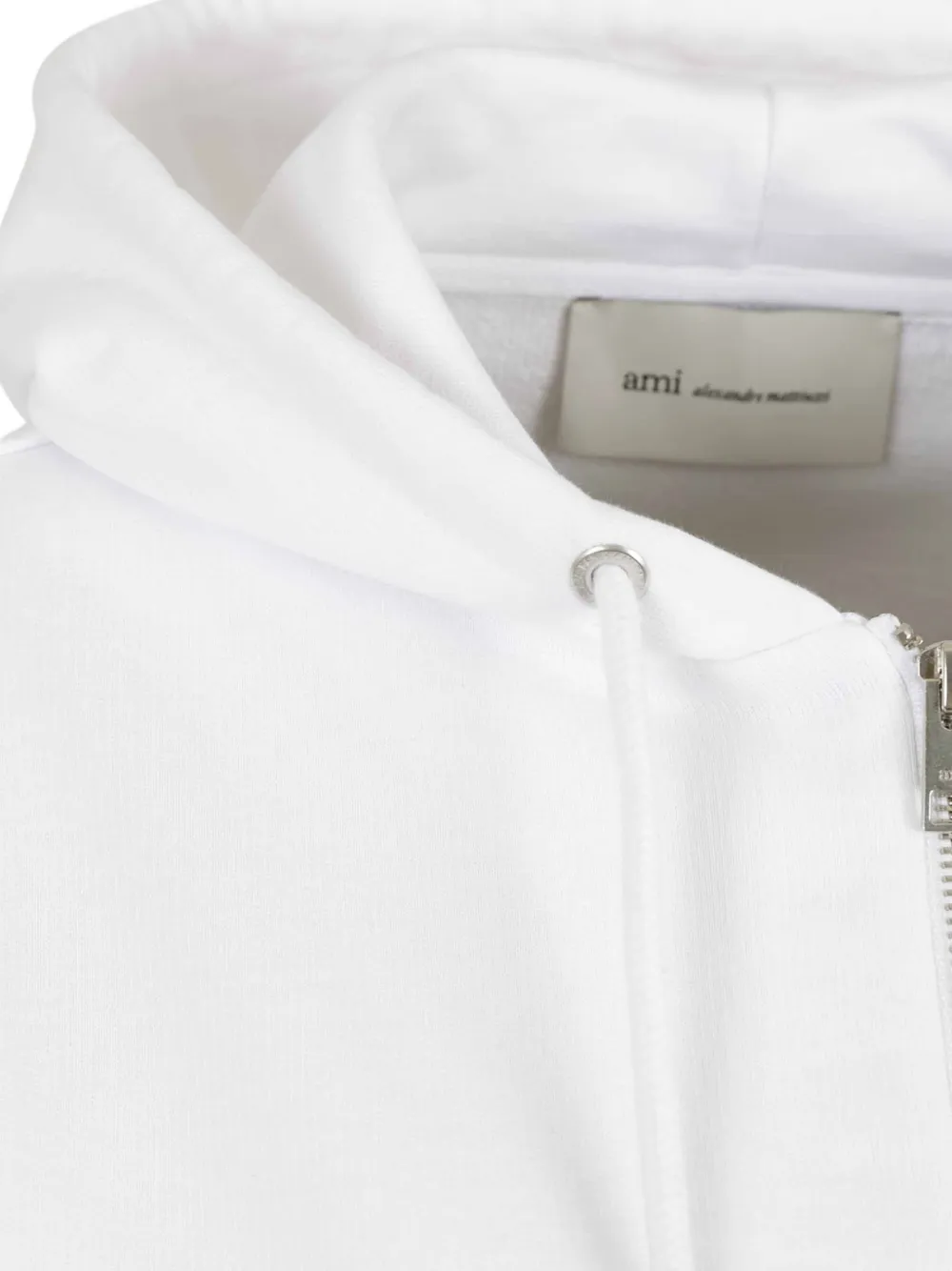 AMI Paris Ami de Coeur hoodie met borduurwerk en rits Wit