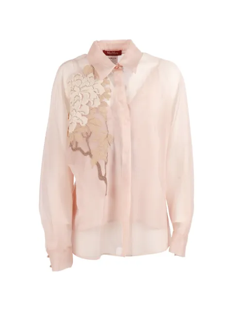 Max Mara blouse à fleurs brodées
