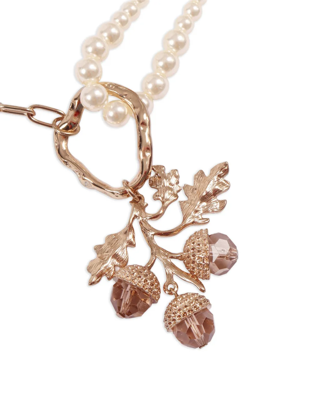  Weekend Max Mara Bead Charm Metal Necklace - Gold 