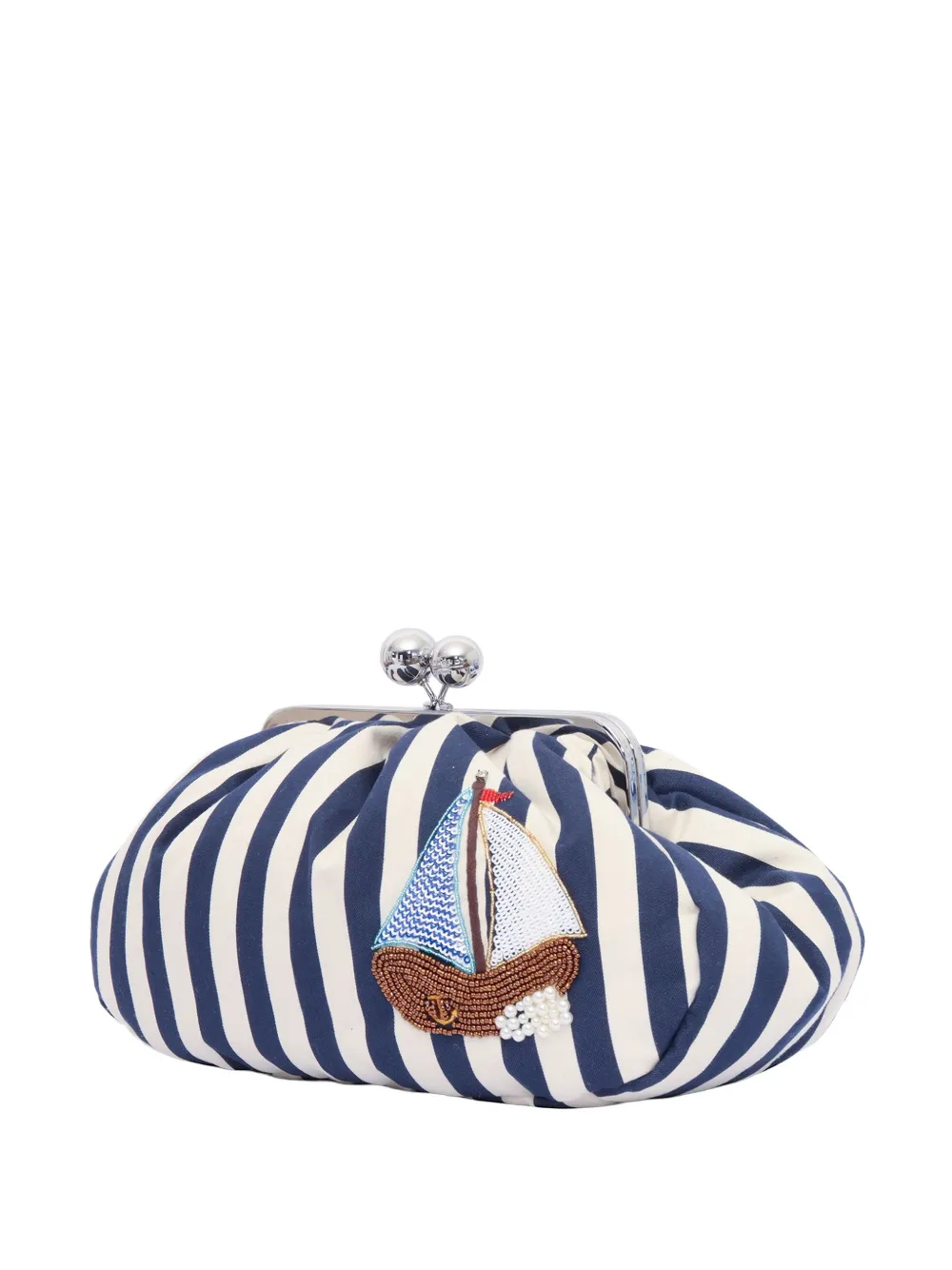 Weekend Max Mara striped sailboat-embellished shoulder bag - Blu