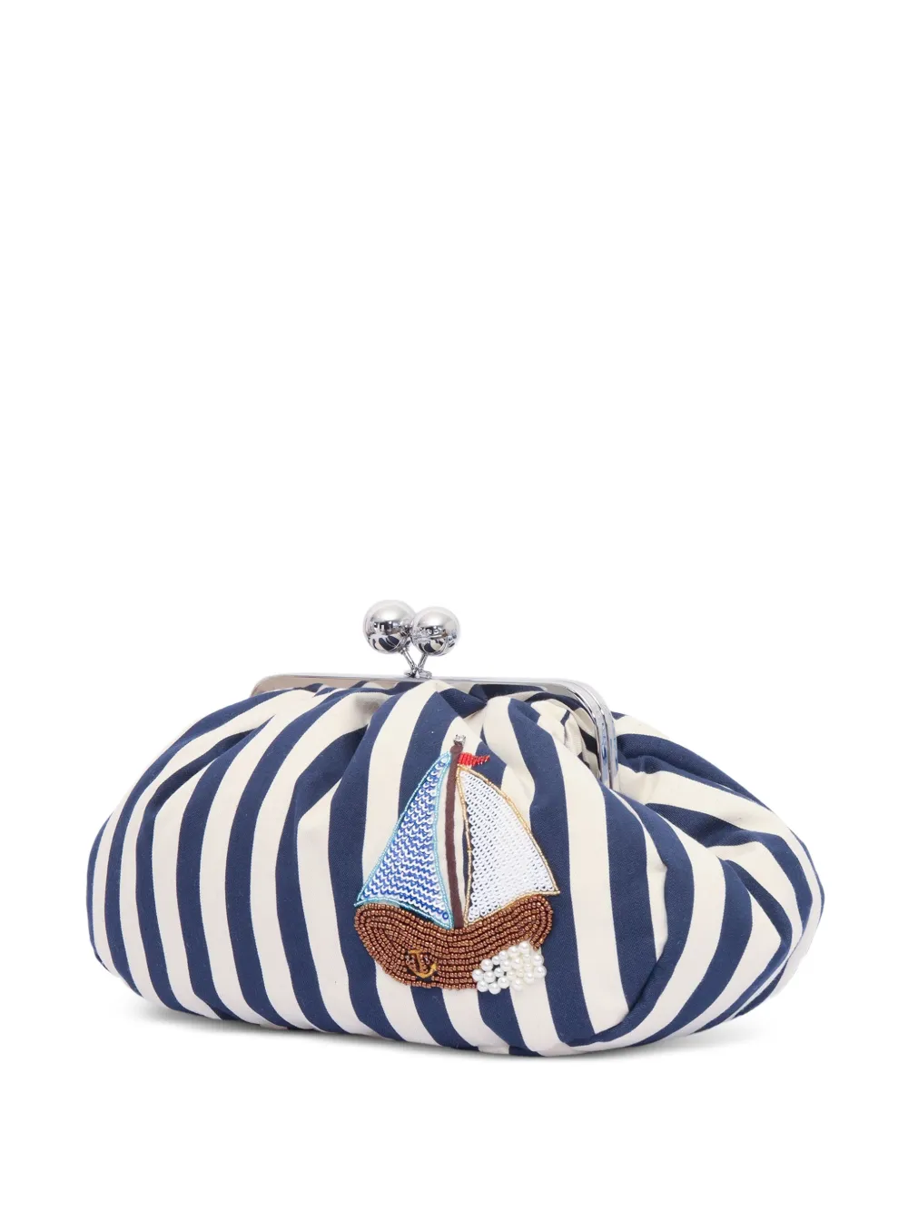 Weekend Max Mara striped sailboat-embellished shoulder bag - Blu