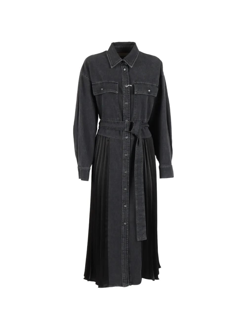 Weekend Max Mara Abito Citrato belted pleated dress - Nero