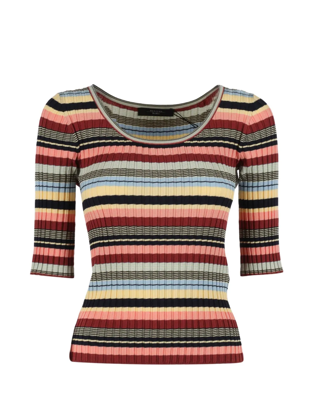Weekend Max Mara striped cropped-sleeve top - Rot