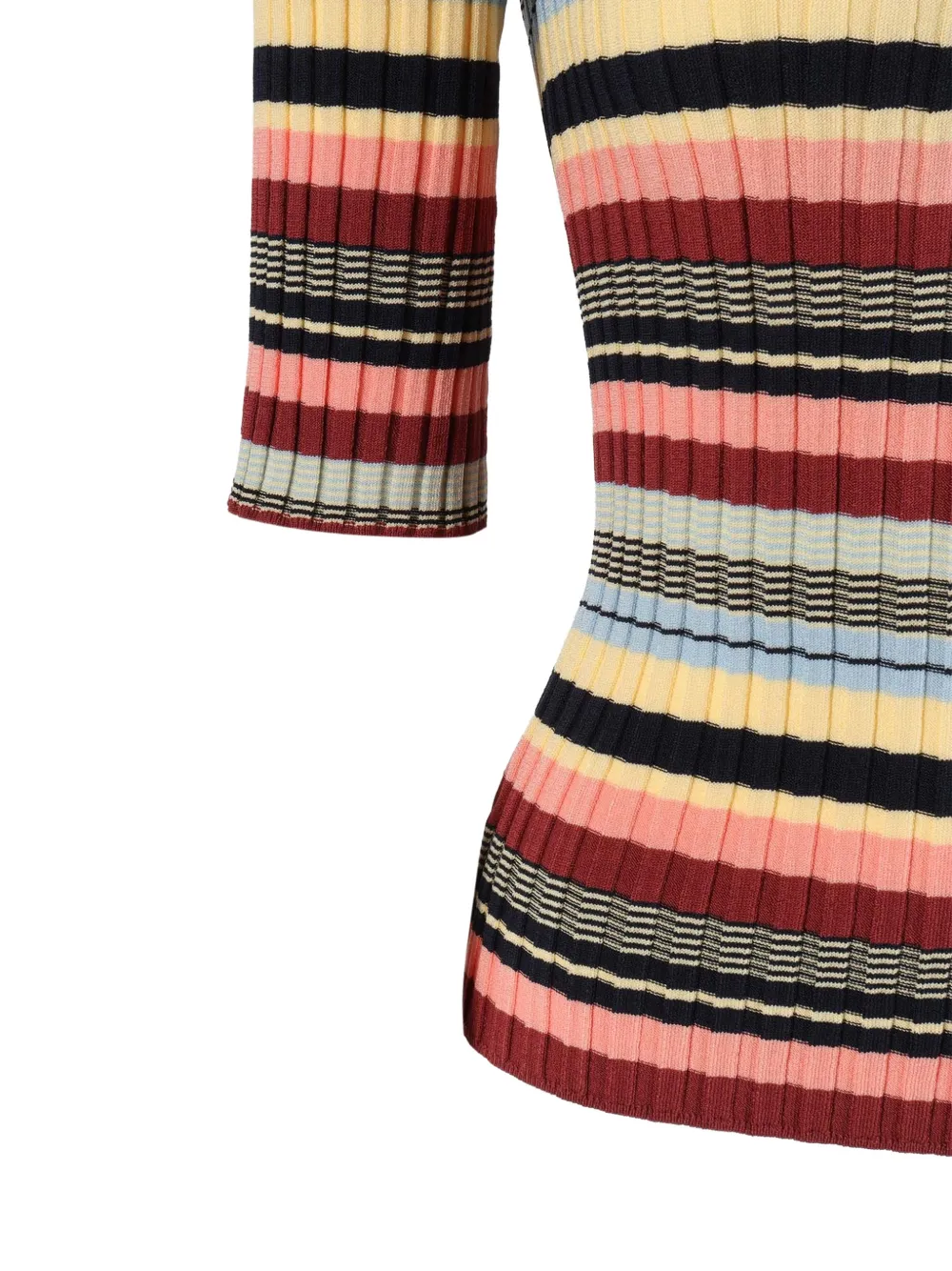  Weekend Max Mara Striped Cropped-sleeve Top - Red 