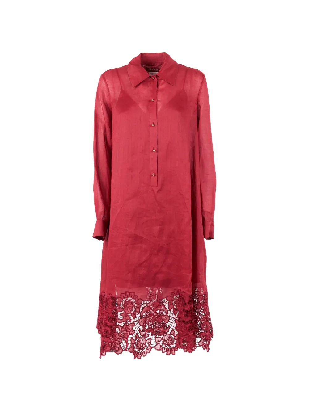 Max Mara embroidery shirt dress - Rosso