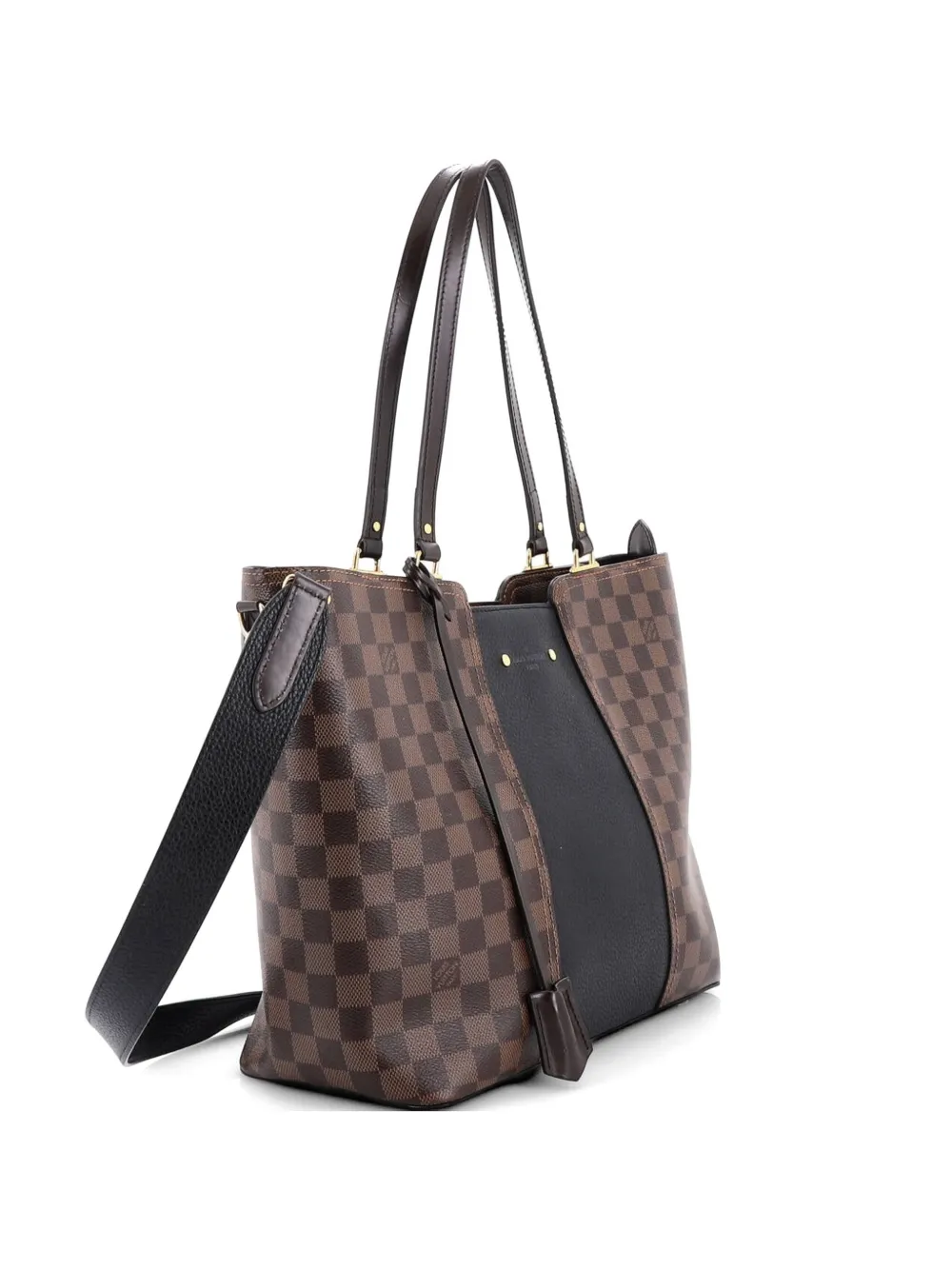 Louis Vuitton Pre-Owned Jersey Handbag Damier with Leather shoulder bag - Nero