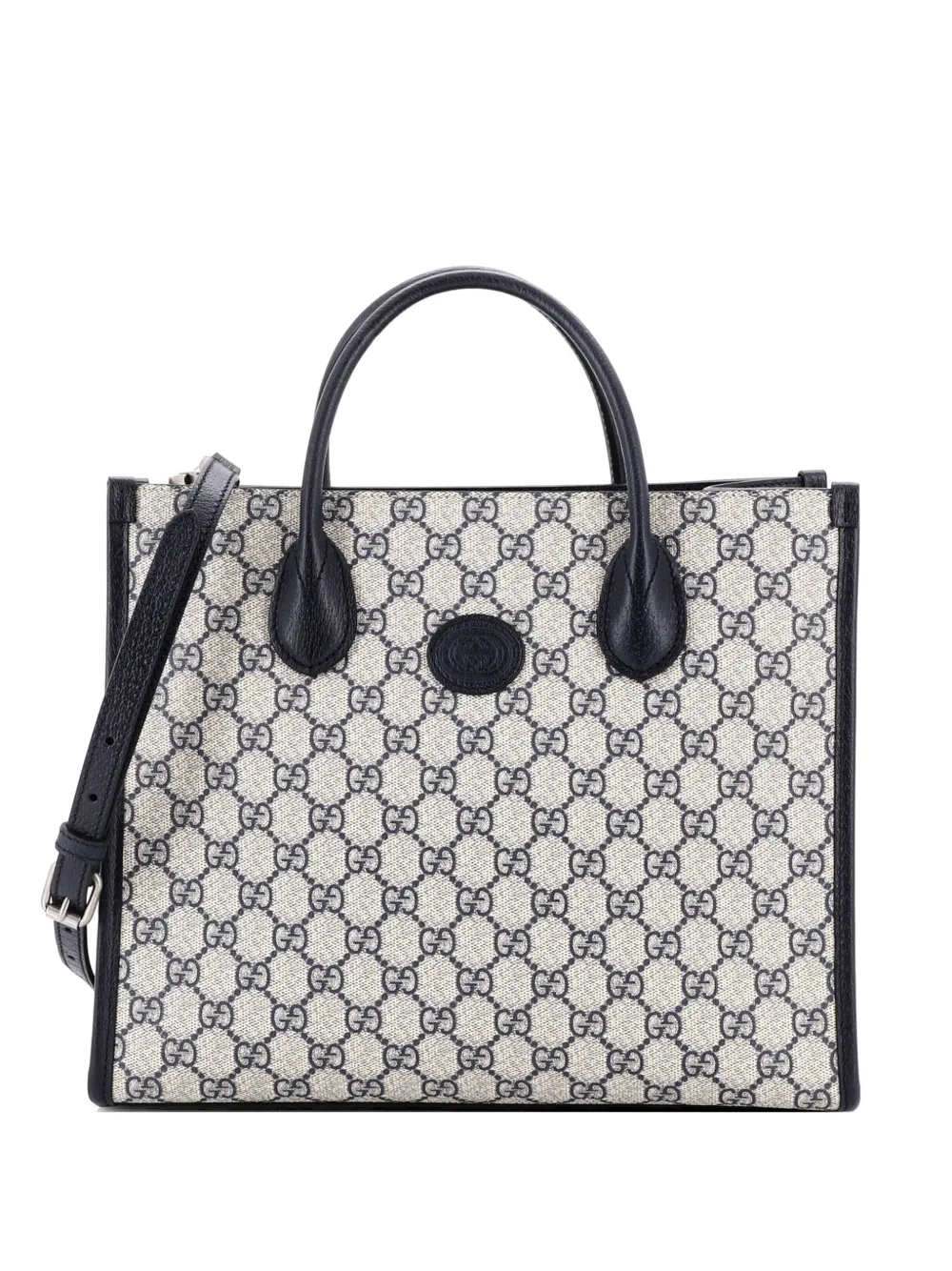 Gucci Pre-Owned Interlocking G Tote GG Coated Canvas and Leather Small satchel - Blu