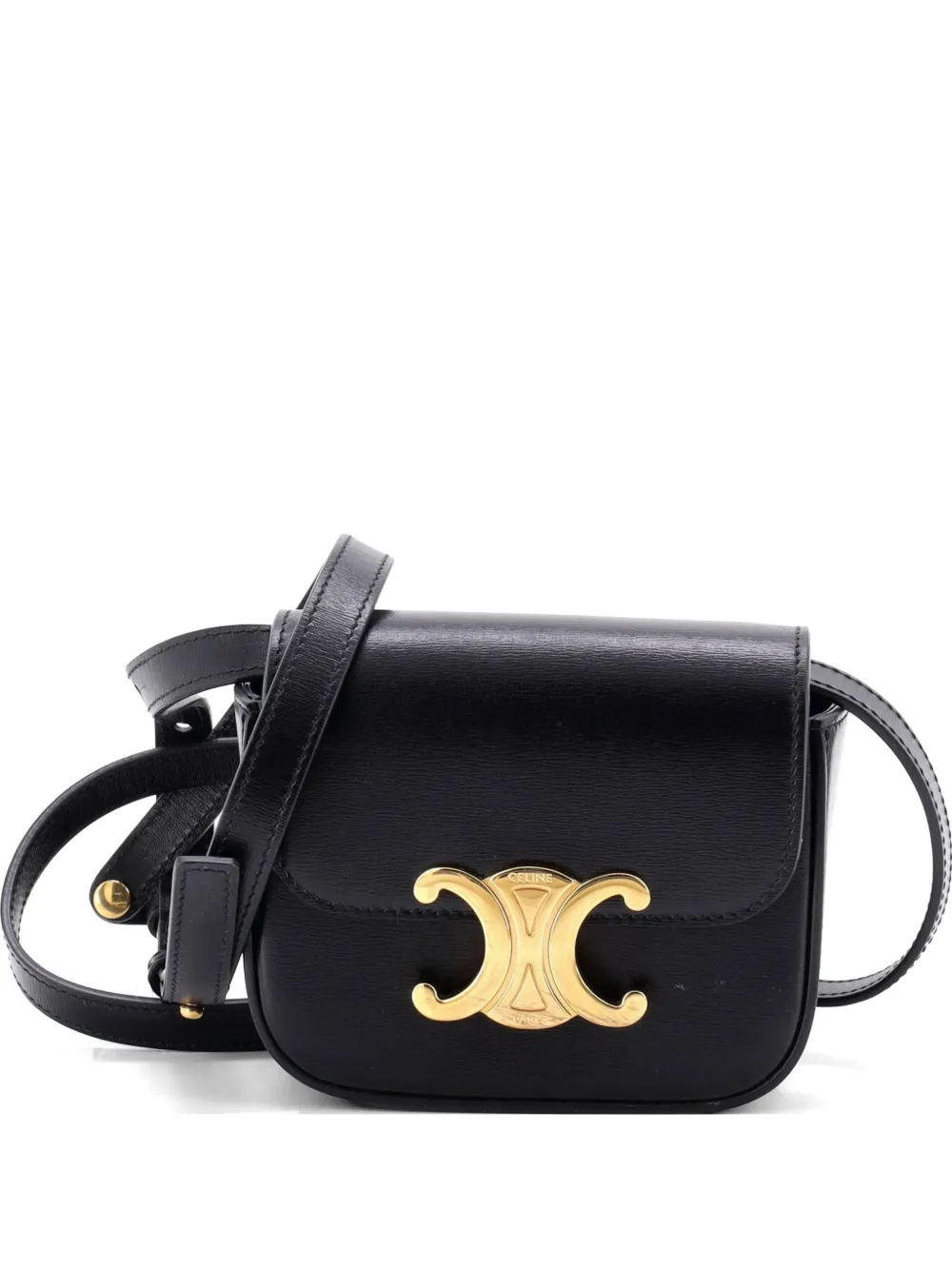 Celine Pre-Owned Triomphe Shoulder Bag Smooth Calfskin Mini crossbody bag - Nero