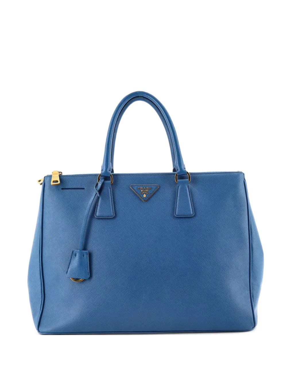 Prada Pre-Owned Borsa tote Lux grande in pelle Saffiano con doppia zip - Blu