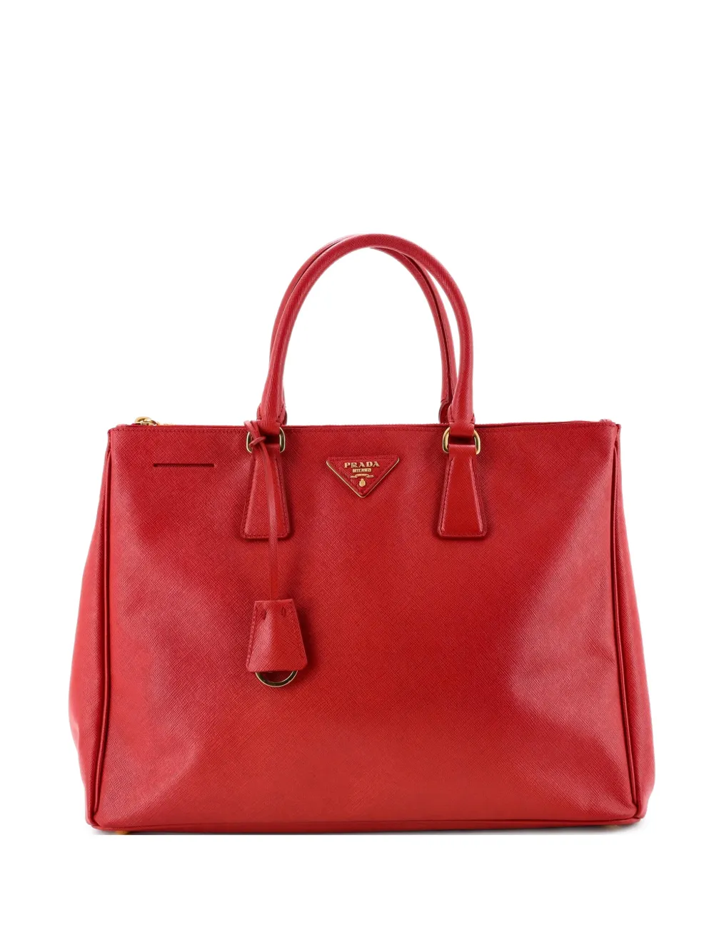 Prada Pre-Owned Double Zip Lux Saffiano Leather Large tote bag - Red