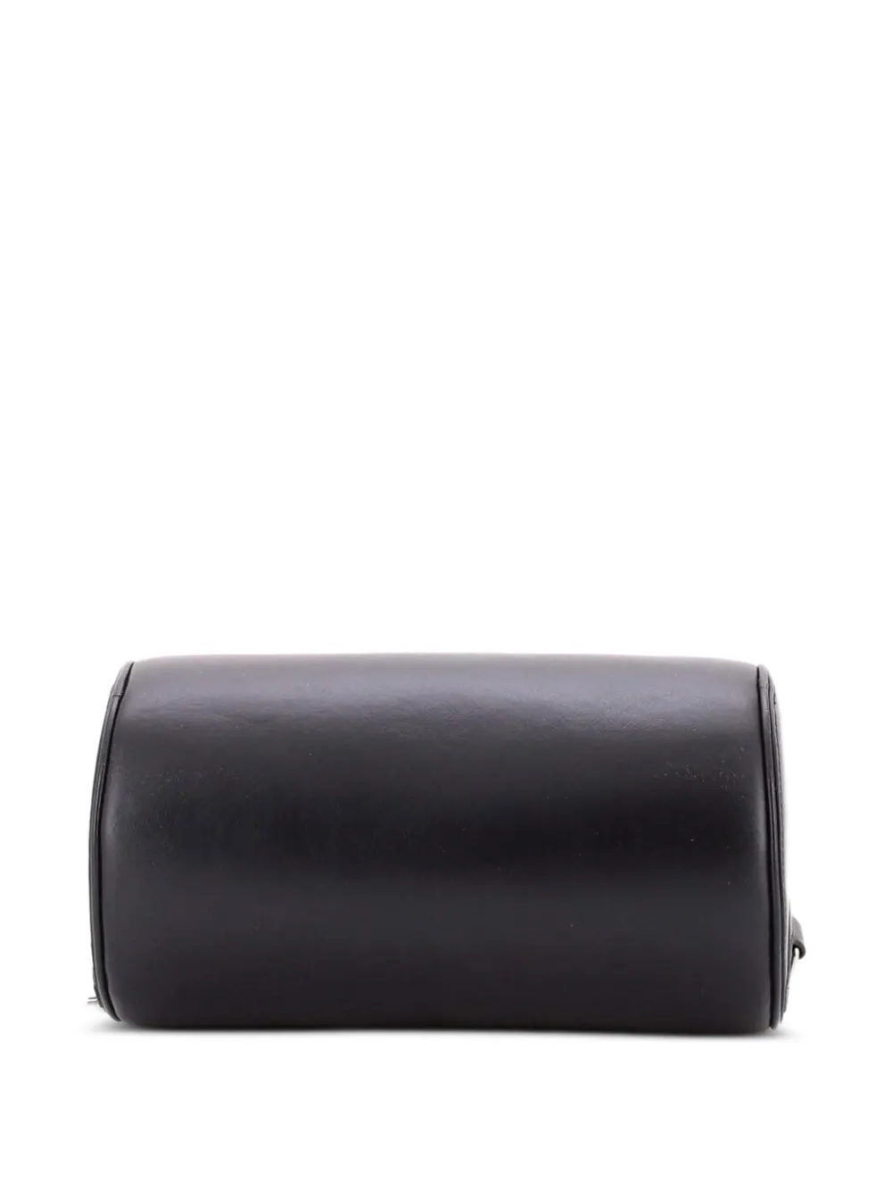 Cylinder Leather With Applique Shoulder Bag