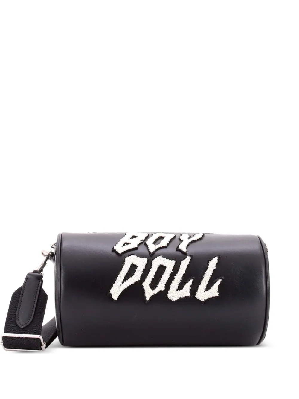 Celine Pre-Owned Borsa a spalla cilindrica in pelle con applicazione - Nero