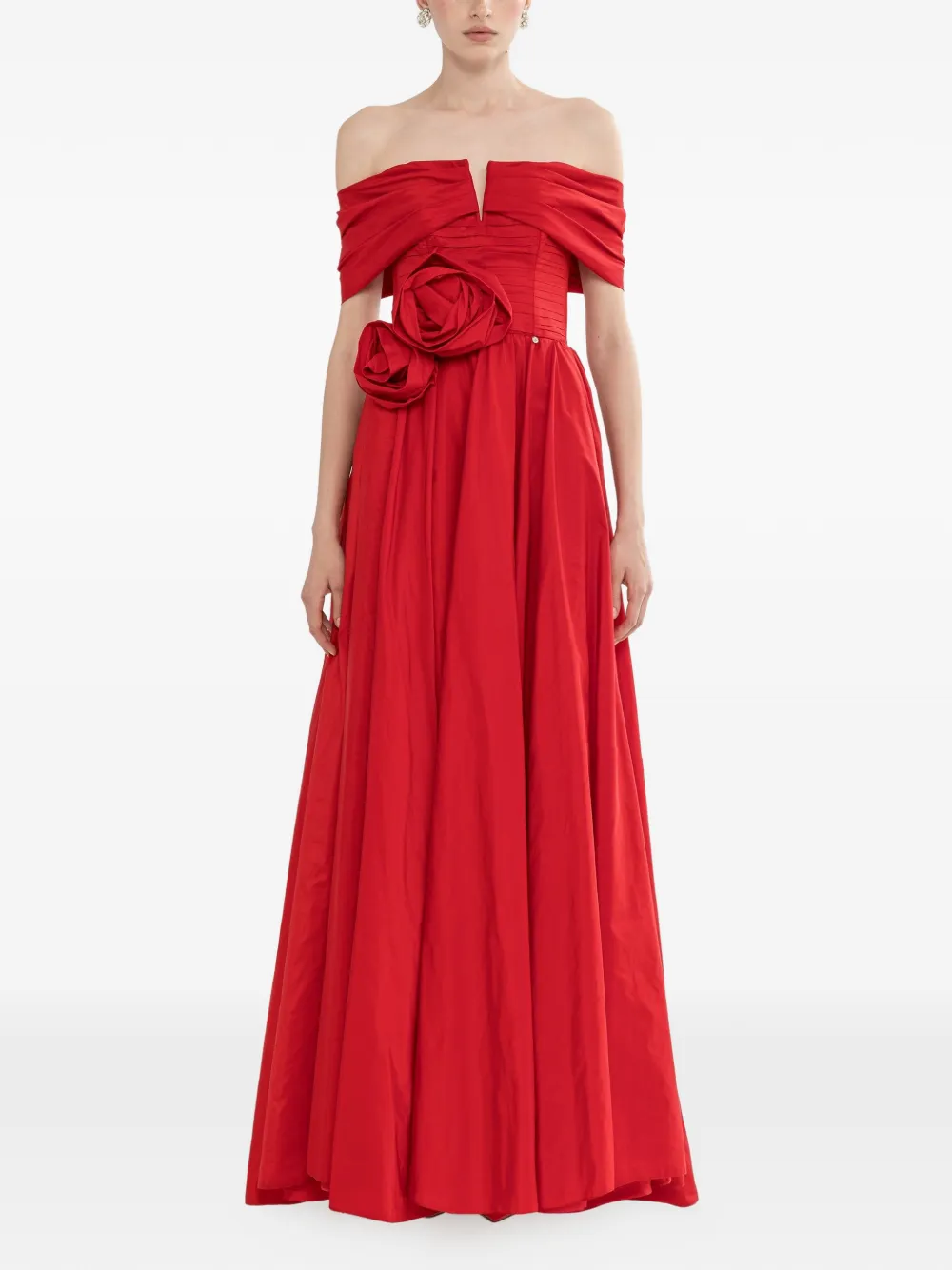 NISSA Jurk met bloemenpatch Rood