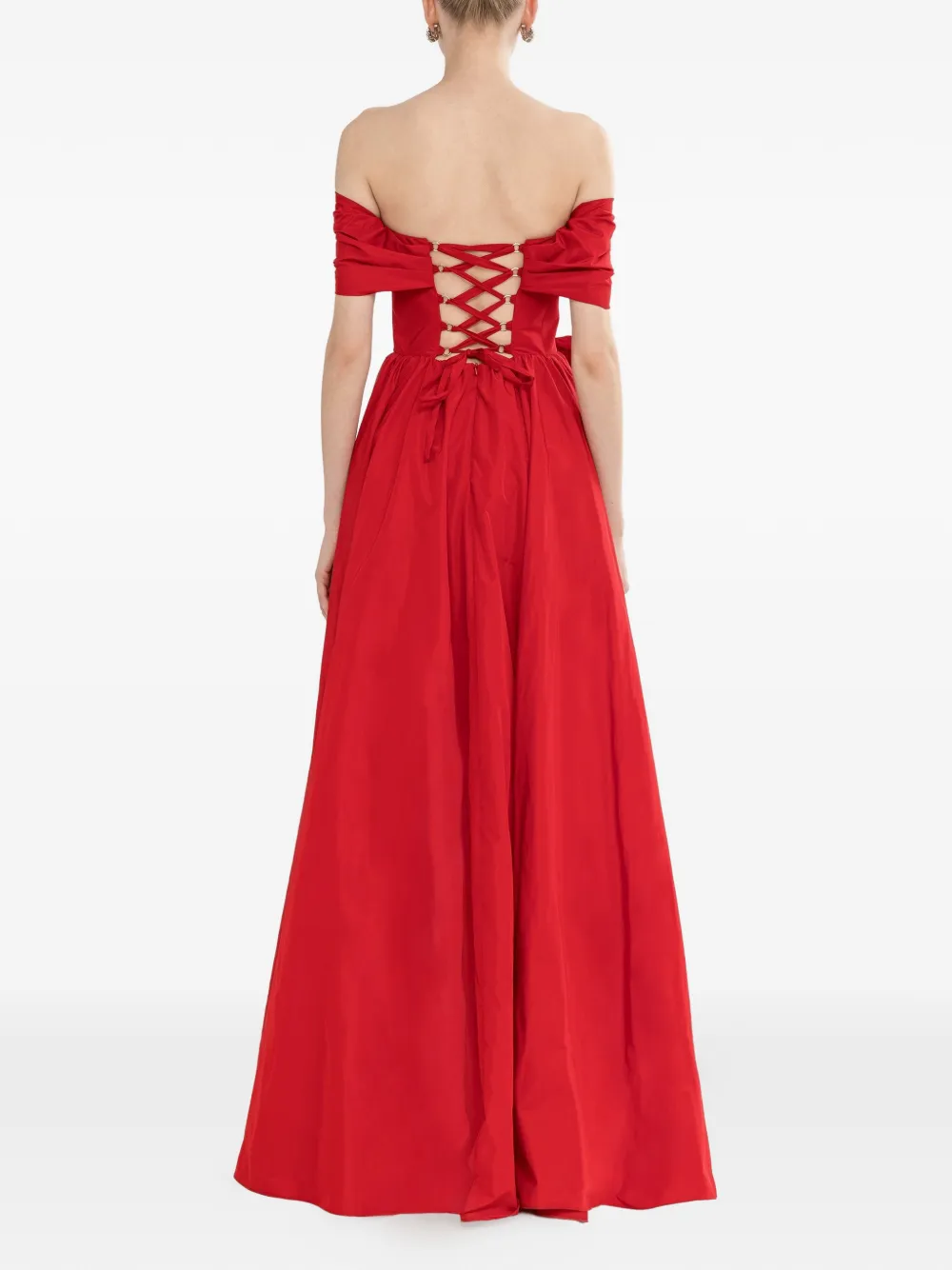 NISSA Jurk met bloemenpatch Rood